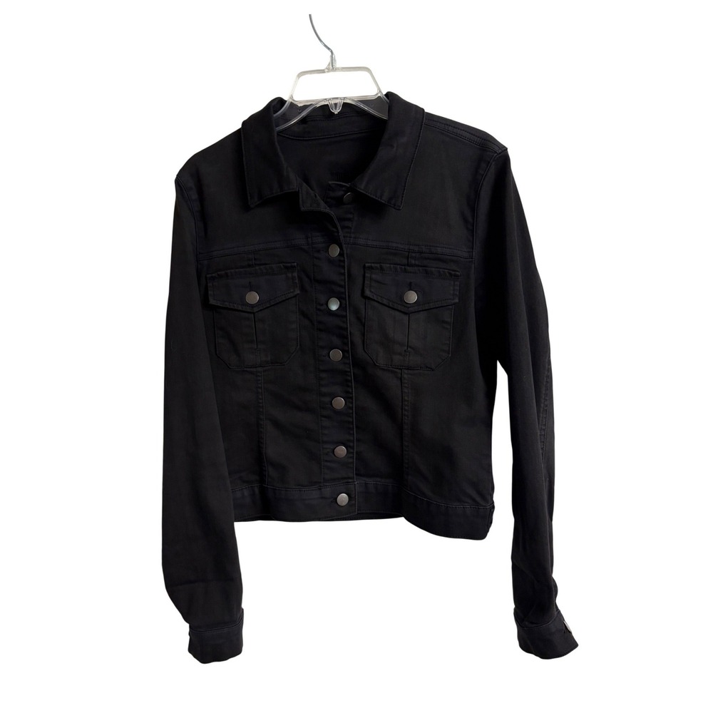 KUT from the Kloth Amelia Jacket Black Denim Style Stretch Women Medium